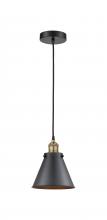 Innovations Lighting 616-1PH-BAB-M13-BK - Appalachian - 1 Light - 8 inch - Black Antique Brass - Cord hung - Mini Pendant
