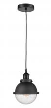 Innovations Lighting 616-1PH-BK-HFS-64-BK - Hampden - 1 Light - 7 inch - Matte Black - Cord hung - Mini Pendant