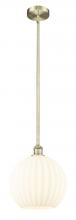 Innovations Lighting 616-1S-AB-G1217-12WV - White Venetian - 1 Light - 12 inch - Antique Brass - Stem Hung - Mini Pendant