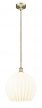 Innovations Lighting 616-1S-AB-G1217-14WV - White Venetian - 1 Light - 14 inch - Antique Brass - Stem Hung - Pendant