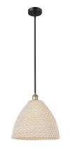 Innovations Lighting 616-1S-BAB-NBD-16-NAT - Bristol Natural - 1 Light - 6 inch - Black Antique Brass - Mini Pendant