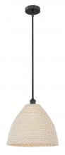 Innovations Lighting 616-1S-BK-NBD-16-NAT - Bristol Natural - 1 Light - 6 inch - Matte Black - Mini Pendant