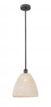 Innovations Lighting 616-1S-OB-NBD-12-NAT - Bristol Natural - 1 Light - 6 inch - Oil Rubbed Bronze - Mini Pendant