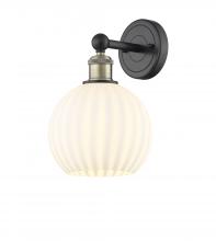 Innovations Lighting 616-1W-BAB-G1217-8WV - White Venetian - 1 Light - 8 inch - Black Antique Brass - Sconce