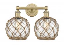 Innovations Lighting 616-2W-BB-G122-8RB - Farmhouse Rope - 2 Light - 17 inch - Brushed Brass - Bath Vanity Light