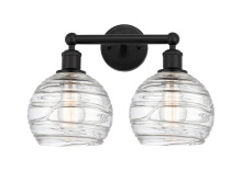 Innovations Lighting 616-2W-BK-G1213-8CL - Athens Deco Swirl - 2 Light - 17 inch - Matte Black - Bath Vanity Light
