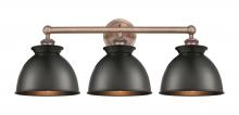 Innovations Lighting 616-3W-AC-M14-BK - Adirondack - 3 Light - 26 inch - Antique Copper - Bath Vanity Light