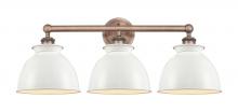 Innovations Lighting 616-3W-AC-M14-W - Adirondack - 3 Light - 26 inch - Antique Copper - Bath Vanity Light