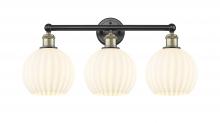 Innovations Lighting 616-3W-BAB-G1217-8WV - White Venetian - 3 Light - 26 inch - Black Antique Brass - Bath Vanity Light