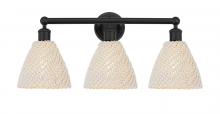 Innovations Lighting 616-3W-BK-NBD-75-NAT - Bristol Natural - 3 Light - 26 inch - Matte Black - Bath Vanity Light