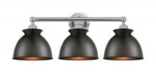 Innovations Lighting 616-3W-PC-M14-BK - Adirondack - 3 Light - 26 inch - Polished Chrome - Bath Vanity Light