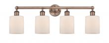 Innovations Lighting 616-4W-AC-G111 - Cobbleskill - 4 Light - 32 inch - Antique Copper - Bath Vanity Light