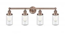 Innovations Lighting 616-4W-AC-G314 - Dover - 4 Light - 32 inch - Antique Copper - Bath Vanity Light