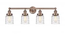 Innovations Lighting 616-4W-AC-G513 - Bell - 4 Light - 32 inch - Antique Copper - Bath Vanity Light