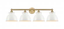 Innovations Lighting 616-4W-BB-M14-W - Adirondack - 4 Light - 35 inch - Brushed Brass - Bath Vanity Light