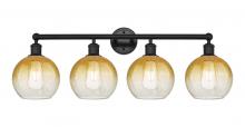 Innovations Lighting 616-4W-BK-G483-8AM - Brookhaven Globe - 4 Light - 35 inch - Matte Black - Bath Vanity Light