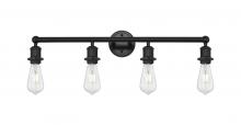 Innovations Lighting 616-4W-BK - Edison - 4 Light - 29 inch - Matte Black - Bath Vanity Light