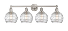 Innovations Lighting 616-4W-SN-G1213-8CL - Athens Deco Swirl - 4 Light - 35 inch - Brushed Satin Nickel - Bath Vanity Light