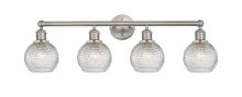 Innovations Lighting 616-4W-SN-G122C-6CL - Athens - 4 Light - 33 inch - Brushed Satin Nickel - Bath Vanity Light