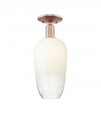 Innovations Lighting 716-1C-AC-G484-7OP - Brookhaven Flute - 1 Light - 6 inch - Antique Copper - Semi-Flush Mount