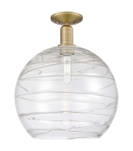 Innovations Lighting 716-1C-BB-G1213-14CL - Athens Deco Swirl - 1 Light - 14 inch - Brushed Brass - Semi-Flush Mount