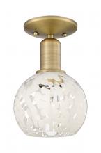 Innovations Lighting 716-1C-BB-G1216-6WM - White Mouchette - 1 Light - 6 inch - Brushed Brass - Semi-Flush Mount