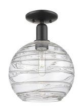 Innovations Lighting 716-1C-BK-G1213-10CL - Athens Deco Swirl - 1 Light - 10 inch - Matte Black - Semi-Flush Mount
