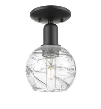 Innovations Lighting 716-1C-BK-G1213-6CL - Athens Deco Swirl - 1 Light - 6 inch - Matte Black - Semi-Flush Mount