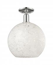 Innovations Lighting 716-1C-PN-G1216-12WM - White Mouchette - 1 Light - 12 inch - Polished Nickel - Semi-Flush Mount