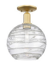 Innovations Lighting 716-1C-SG-G1213-10CL - Athens Deco Swirl - 1 Light - 10 inch - Satin Gold - Semi-Flush Mount
