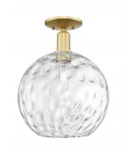 Innovations Lighting 716-1C-SG-G1215-12 - Athens Water Glass - 1 Light - 12 inch - Satin Gold - Semi-Flush Mount