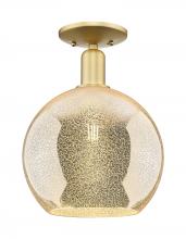 Innovations Lighting 716-1C-SG-G128-10 - Athens - 1 Light - 10 inch - Satin Gold - Semi-Flush Mount