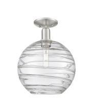 Innovations Lighting 716-1C-SN-G1213-12CL - Athens Deco Swirl - 1 Light - 12 inch - Brushed Satin Nickel - Semi-Flush Mount