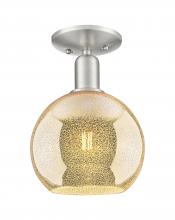 Innovations Lighting 716-1C-SN-G128-8 - Athens - 1 Light - 8 inch - Brushed Satin Nickel - Semi-Flush Mount