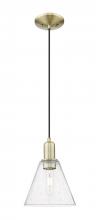 Innovations Lighting 716-1P-AB-GBC-84 - Berkshire Glass - 1 Light - 8 inch - Antique Brass - Cord hung - Mini Pendant