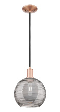 Innovations Lighting 716-1P-AC-G1213-10CL - Athens Deco Swirl - 1 Light - 10 inch - Antique Copper - Cord hung - Mini Pendant