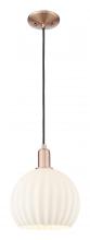 Innovations Lighting 716-1P-AC-G1217-10WV - White Venetian - 1 Light - 10 inch - Antique Copper - Cord hung - Mini Pendant