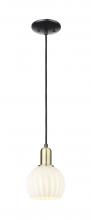 Innovations Lighting 716-1P-BAB-G1217-6WV - White Venetian - 1 Light - 6 inch - Black Antique Brass - Cord hung - Mini Pendant