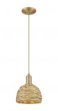 Innovations Lighting 716-1P-BB-RBD-8-NAT - Woven Rattan - 1 Light - 8 inch - Brushed Brass - Mini Pendant