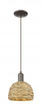 Innovations Lighting 716-1P-OB-RBD-8-NAT - Woven Rattan - 1 Light - 8 inch - Oil Rubbed Bronze - Mini Pendant