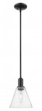 Innovations Lighting 716-1S-BK-GBC-84 - Berkshire Glass - 1 Light - 8 inch - Matte Black - Stem hung - Mini Pendant