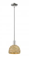 Innovations Lighting 716-1S-PN-RBD-8-NAT - Woven Rattan - 1 Light - 8 inch - Polished Nickel - Mini Pendant