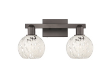 Innovations Lighting 716-2W-OB-G1216-6WM - White Mouchette - 2 Light - 17 inch - Oil Rubbed Bronze - Bath Vanity Light