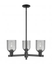 Innovations Lighting 716-3CR-BK-G257 - Caledonia - 3 Light - 27 inch - Matte Black - Stem hung - Pendant