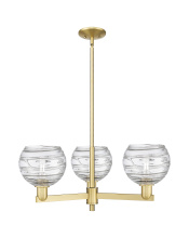 Innovations Lighting 716-3CR-SG-G1213-8CL - Athens Deco Swirl - 3 Light - 30 inch - Satin Gold - Stem hung - Pendant