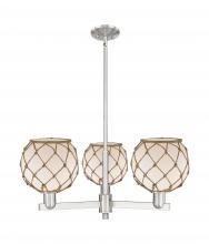 Innovations Lighting 716-3CR-SN-G121-8RB - Farmhouse Rope - 3 Light - 30 inch - Satin Nickel - Stem hung - Pendant