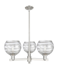 Innovations Lighting 716-3CR-SN-G1213-8CL - Athens Deco Swirl - 3 Light - 30 inch - Satin Nickel - Stem hung - Pendant
