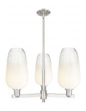 Innovations Lighting 716-3CR-SN-G484-7OP - Brookhaven Flute - 3 Light - 18 inch - Satin Nickel - Flush Mount