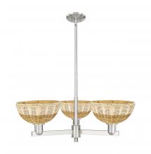 Innovations Lighting 716-3CR-SN-NBD2-9-NAT - Bristol Natural II - 3 Light - 31 inch - Satin Nickel - Stem hung - Pendant