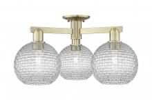 Innovations Lighting 716-3F-AB-G122C-8CL - Athens - 3 Light - 26 inch - Antique Brass - Semi-Flush Mount